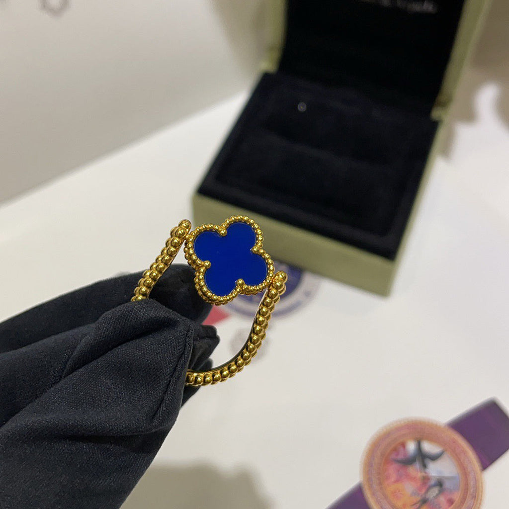 [Lumi Jewels]CLOVER RIVERSIBLE BLUE AGATE RING