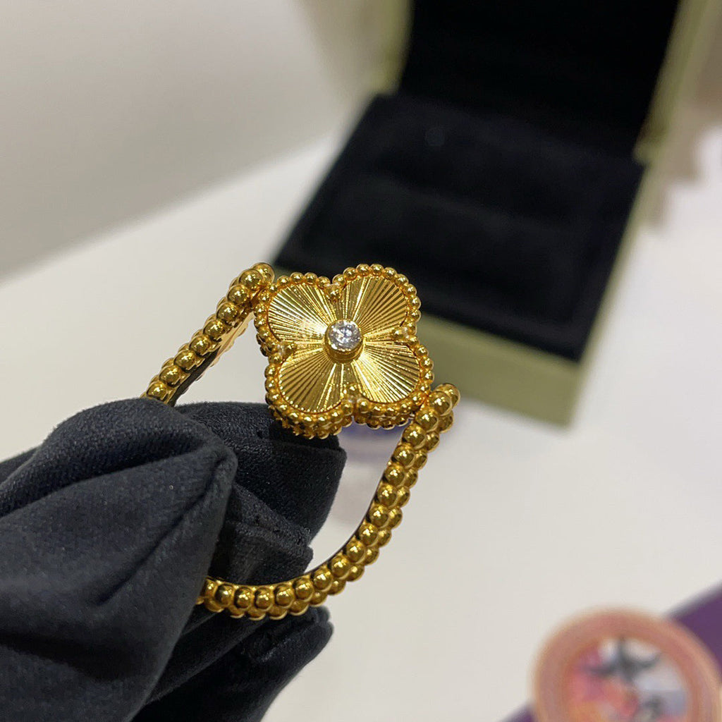 [Lumi Jewels]CLOVER RIVERSIBLE BLUE AGATE RING