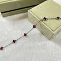 [Lumi Jewels]CLOVER 6 MOTIF RED AGATE BRACELET