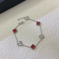 [Lumi Jewels]CLOVER 6 MOTIF RED AGATE LASER BRACELET