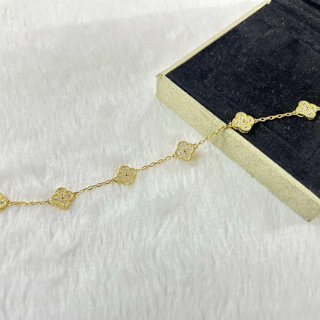 [Lumi Jewels]CLOVER 6 MOTIF DIAMOND BRACELET