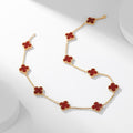 [Lumi Jewels]CLOVER 10 MOTIFS CARNELIAN NECKLACE