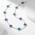 [Lumi Jewels]CLOVER 10 MOTIFS BLUE AGATE NECKLACE