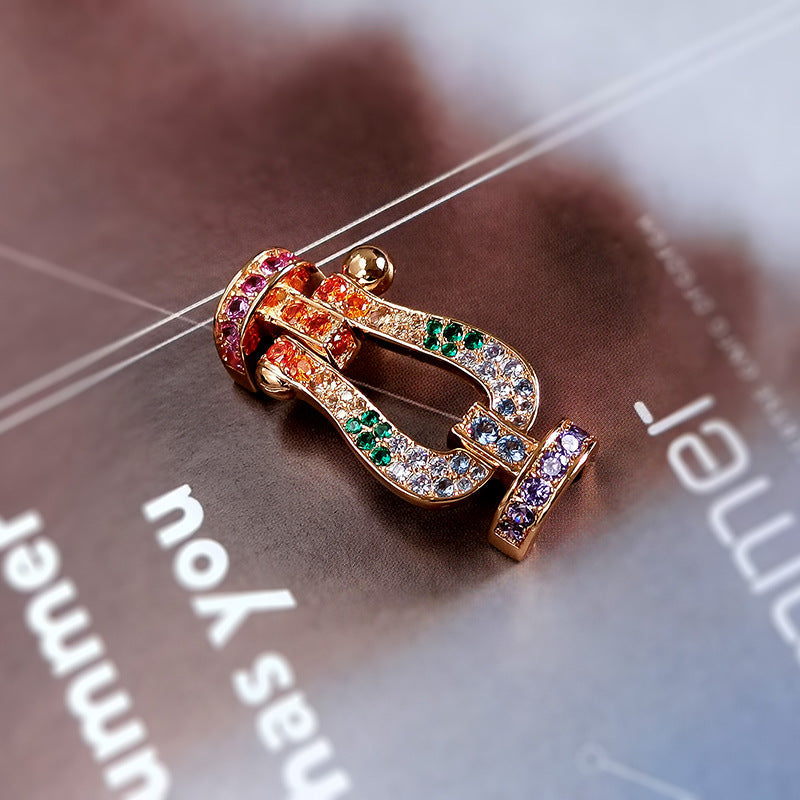 [Lumi Jewels]FORCE LARGE HORSESHOE  COLORED DIAMOND BRACELET ROSE GOLD