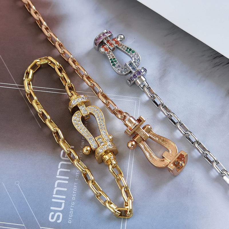 [Lumi Jewels]FORCE LARGE HORSESHOE CLASP  METAL BRACELET