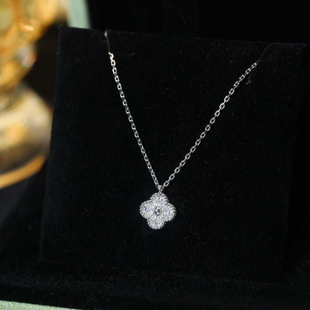 [Lumi Jewels]CLOVER MINI 9.5MM PENDANT DIAMOND NECKLACE