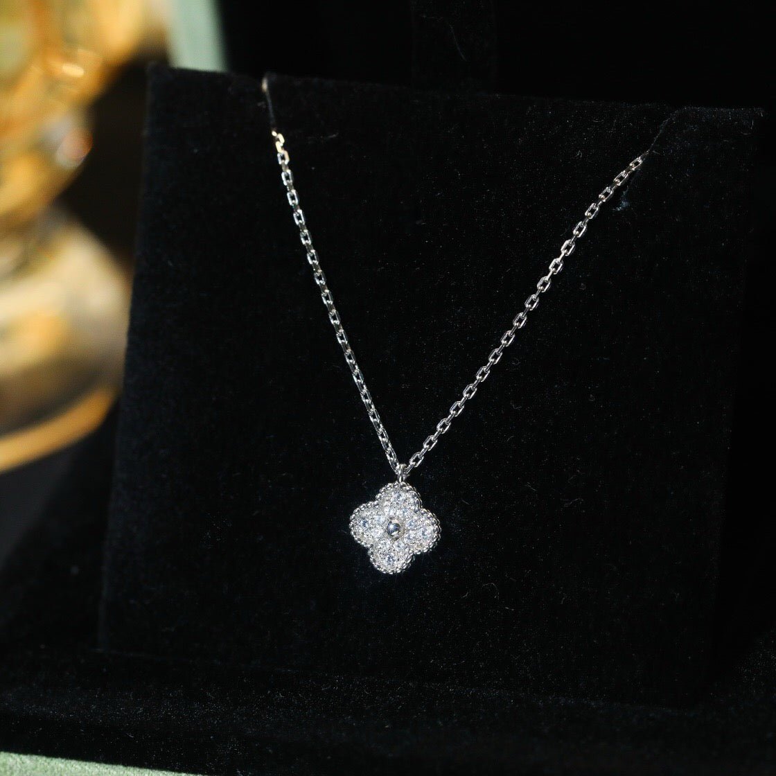 [Lumi Jewels]CLOVER MINI 9.5MM PENDANT DIAMOND NECKLACE