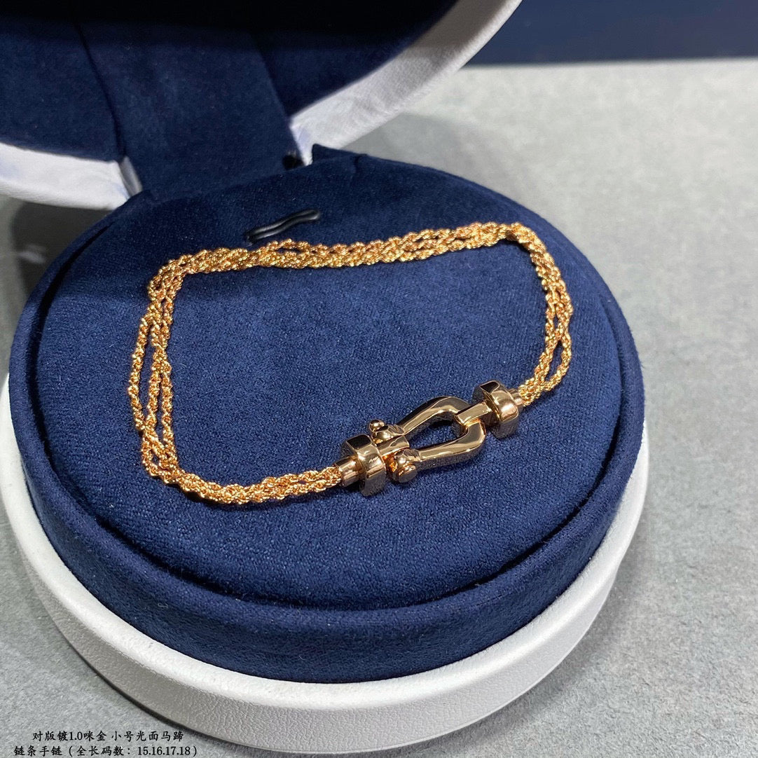 [Lumi Jewels]FORCE SMALL HORSESHOE  DIAMOND CHAIN ROPE BRACELET