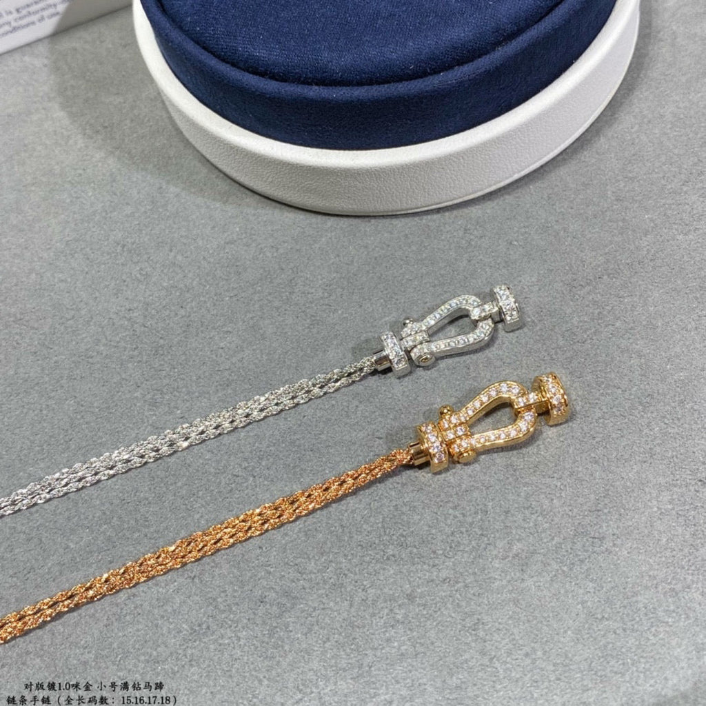 [Lumi Jewels]FORCE SMALL HORSESHOE  DIAMOND CHAIN ROPE BRACELET