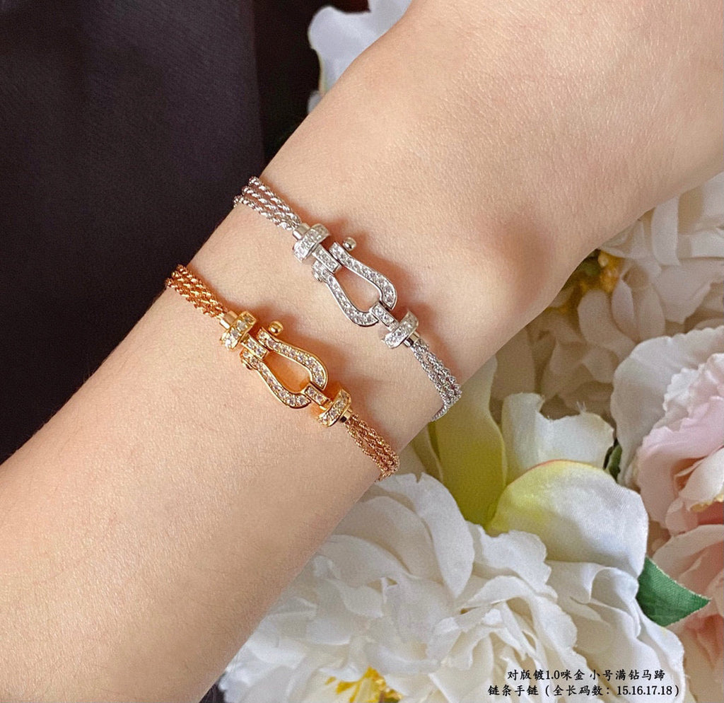[Lumi Jewels]FORCE SMALL HORSESHOE  DIAMOND CHAIN ROPE BRACELET