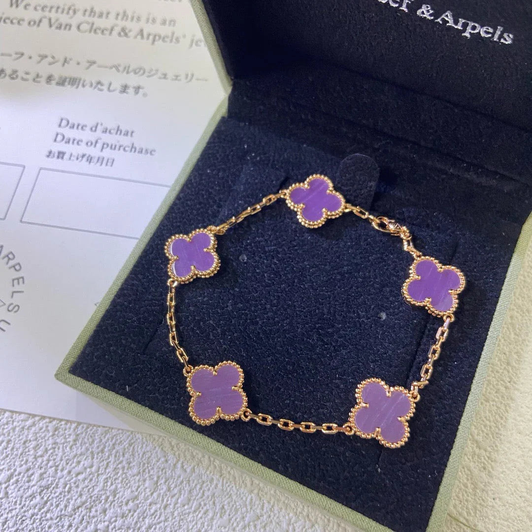 [Lumi Jewels] CLOVER 5 MOTIF VIOLET BRACELET COLLECTION