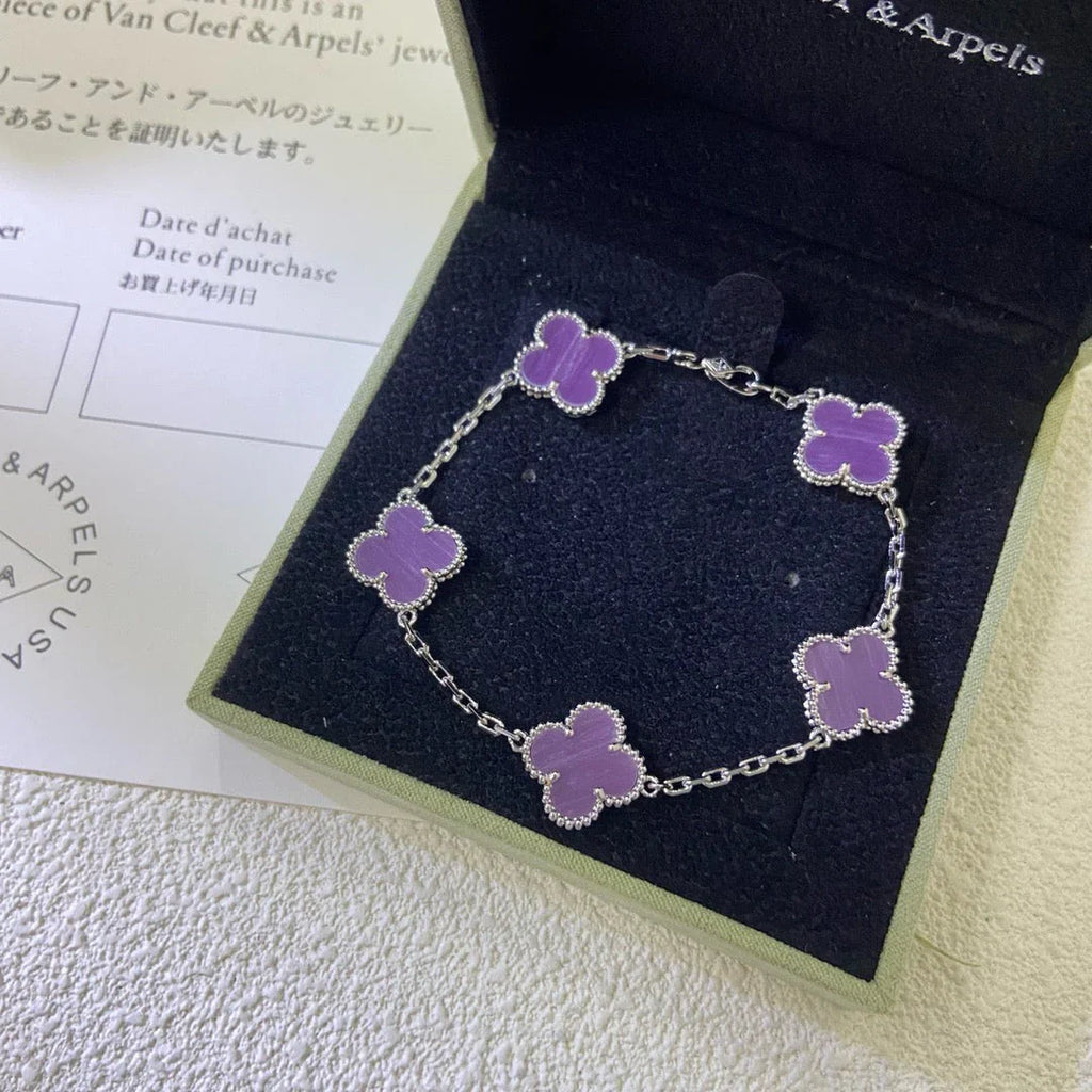 [Lumi Jewels] CLOVER 5 MOTIF VIOLET BRACELET COLLECTION