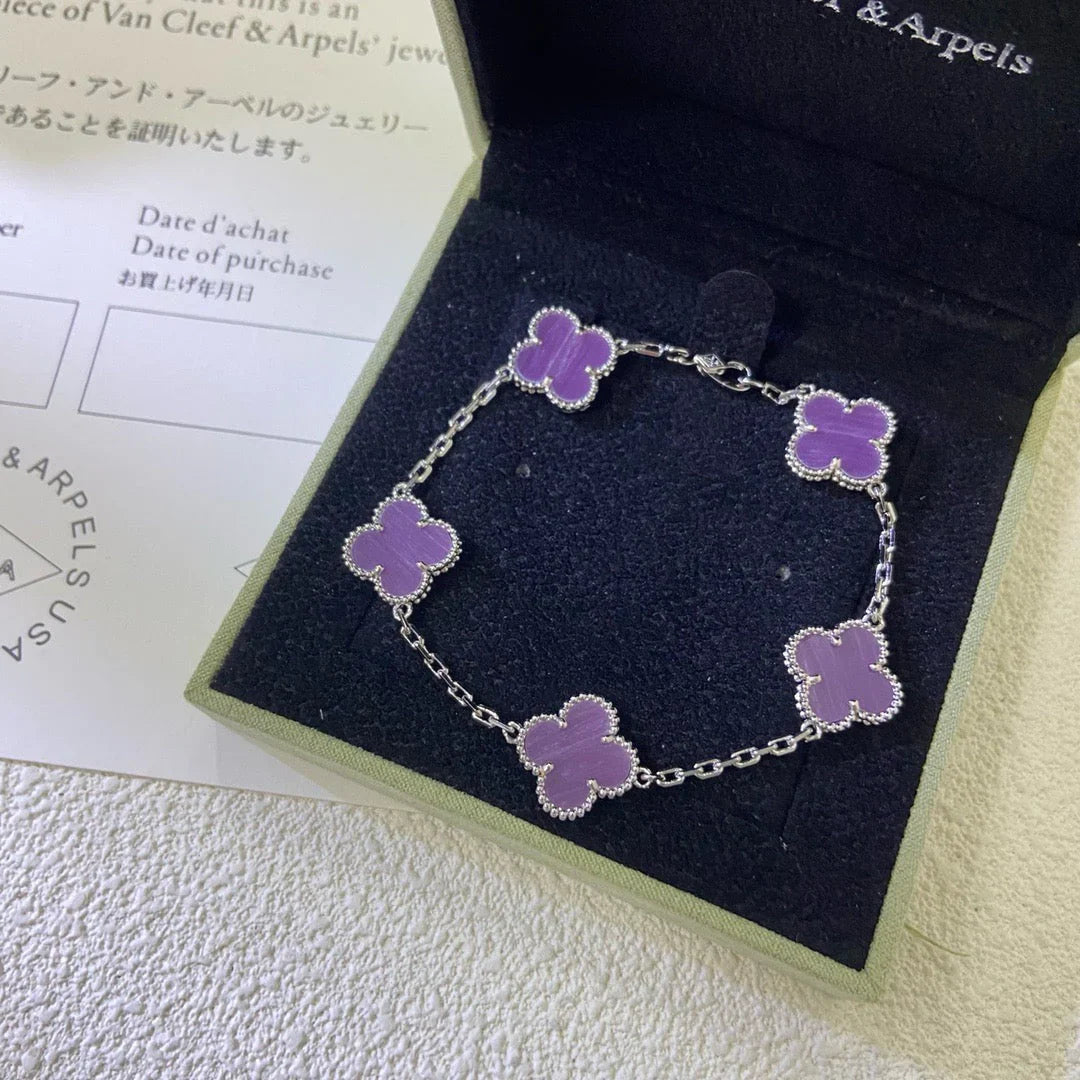 [Lumi Jewels] CLOVER 5 MOTIF VIOLET BRACELET COLLECTION