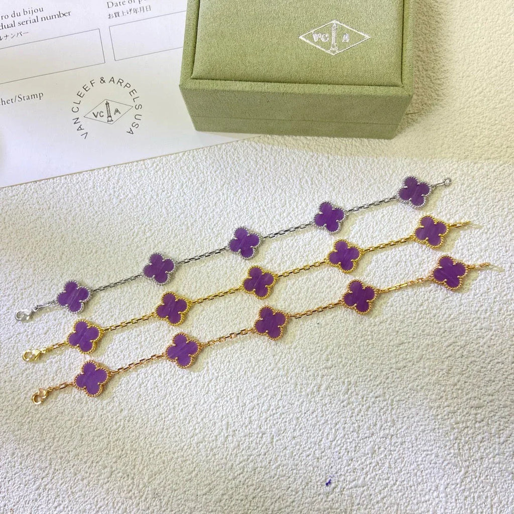 [Lumi Jewels] CLOVER 5 MOTIF VIOLET BRACELET COLLECTION