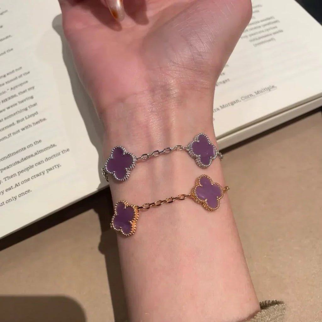 [Lumi Jewels] CLOVER 5 MOTIF VIOLET BRACELET COLLECTION