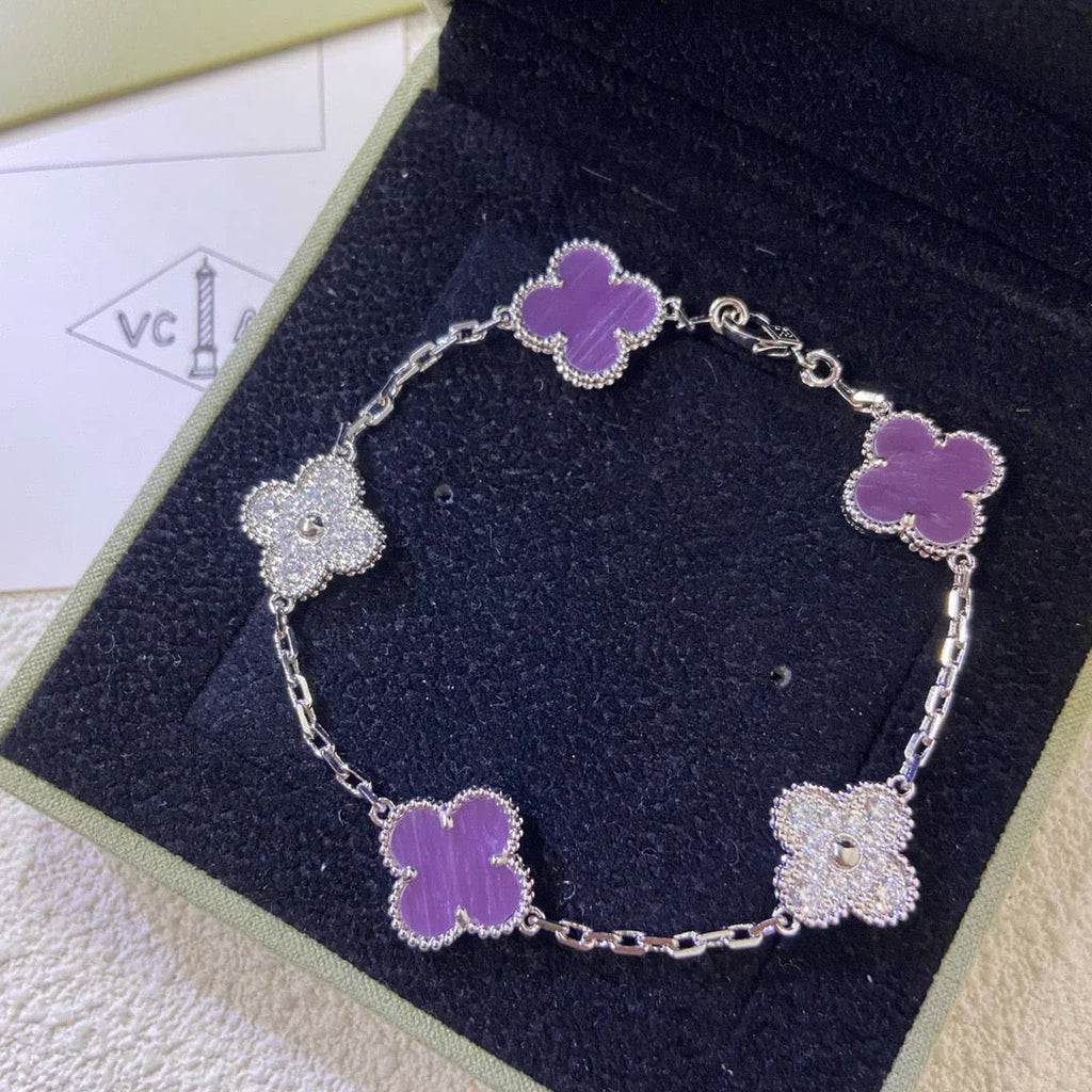 [Lumi Jewels] CLOVER 5 MOTIF VIOLET BRACELET COLLECTION