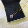 [Lumi Jewels]CLOVER 15MM  PURPLE VIOLET NECKLACE