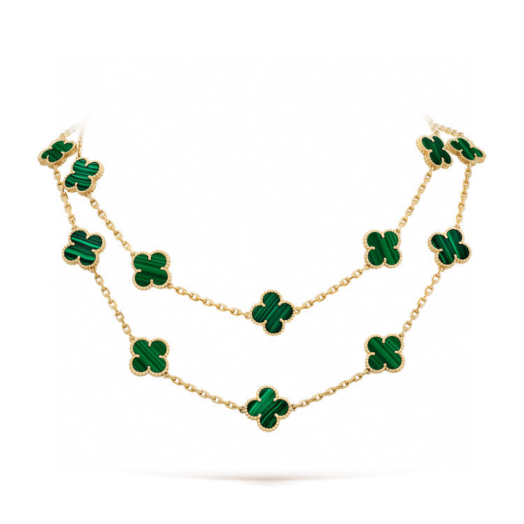 [Lumi Jewels]CLOVER 20 MOTIFS MALACHITE GOLD