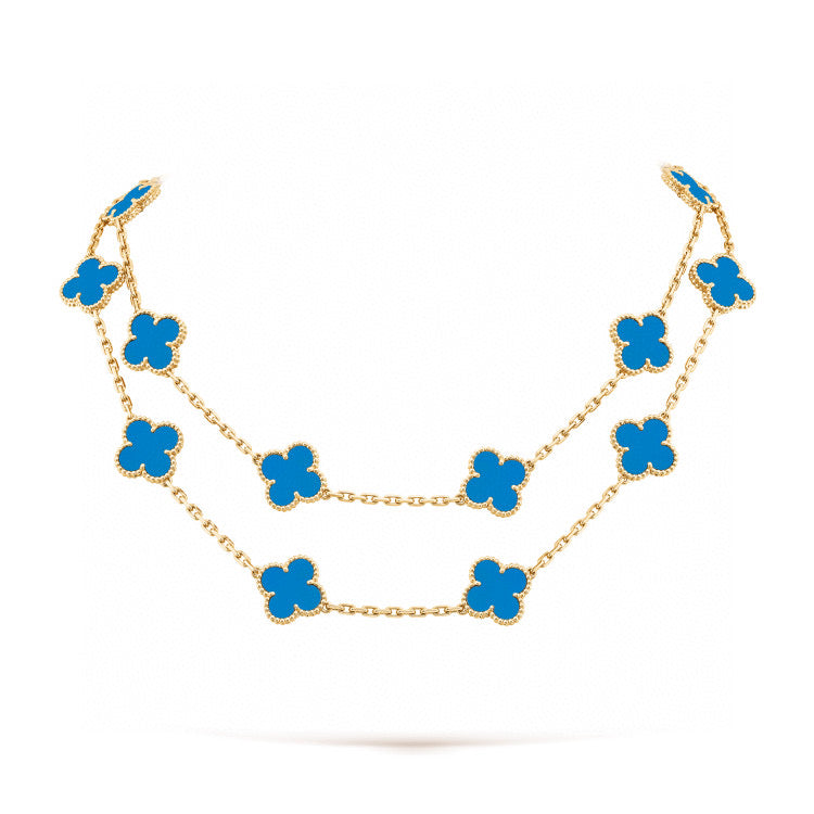 [Lumi Jewels]CLOVER 20 MOTIFS BLUE AGATE GOLD