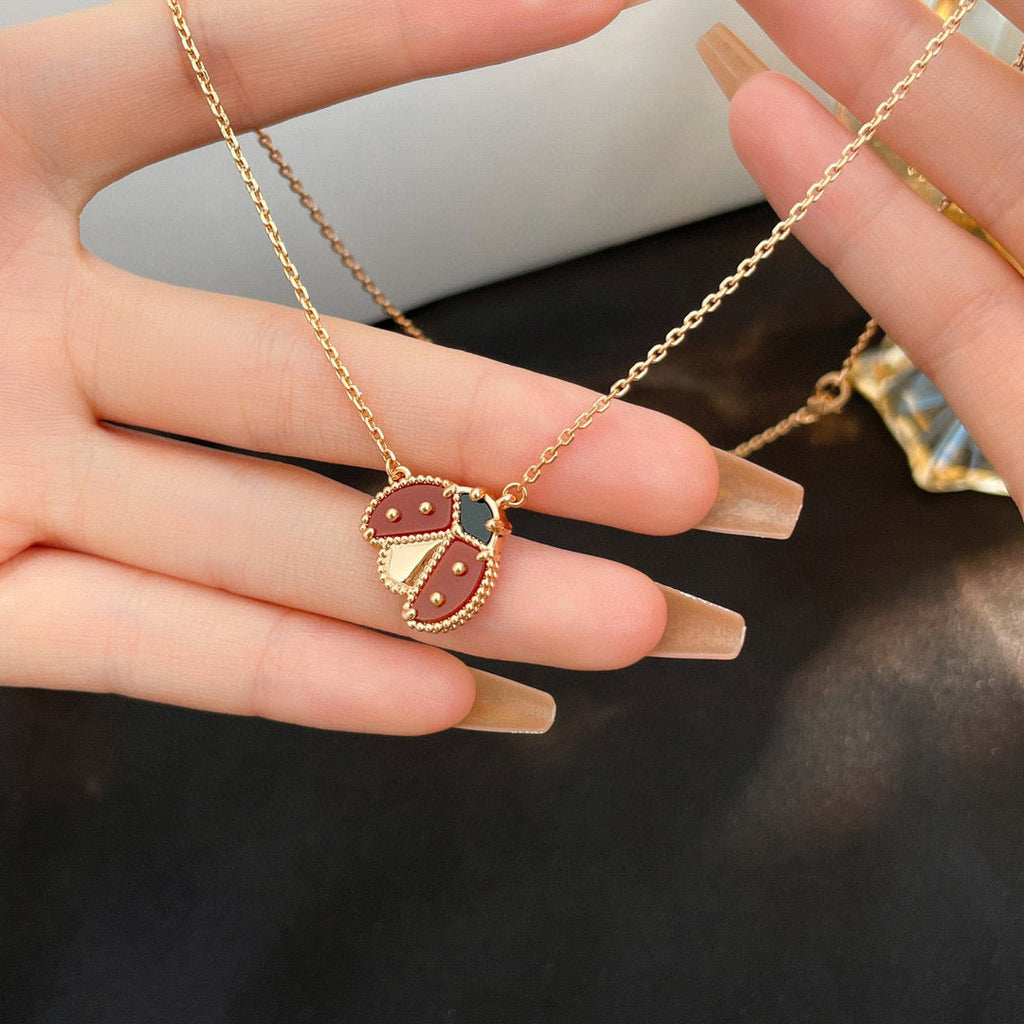 [Lumi Jewels]LUCKY  CARNELIANS LADYBUG NECKLACE