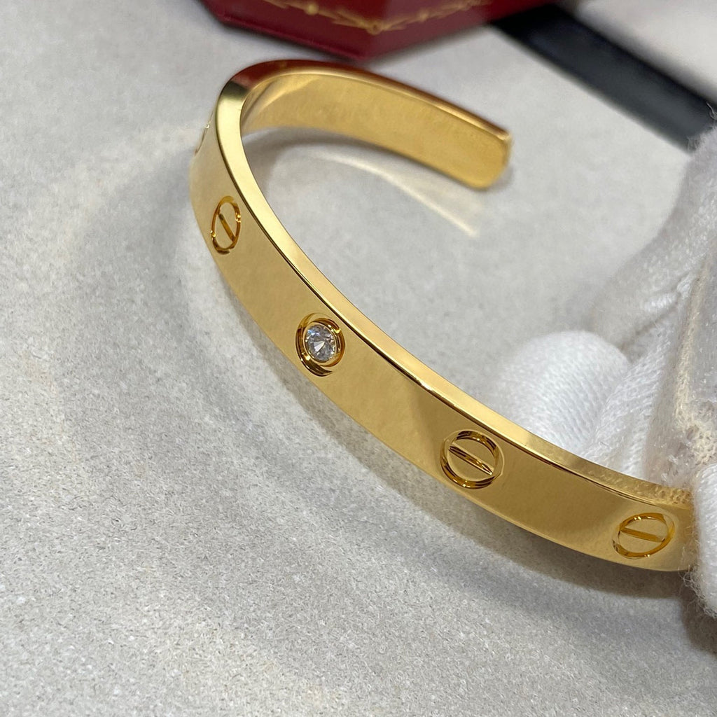 [Lumi Jewels]LOVE BRACELET 6.1MM 1 DIAMOND OPEN CUFF