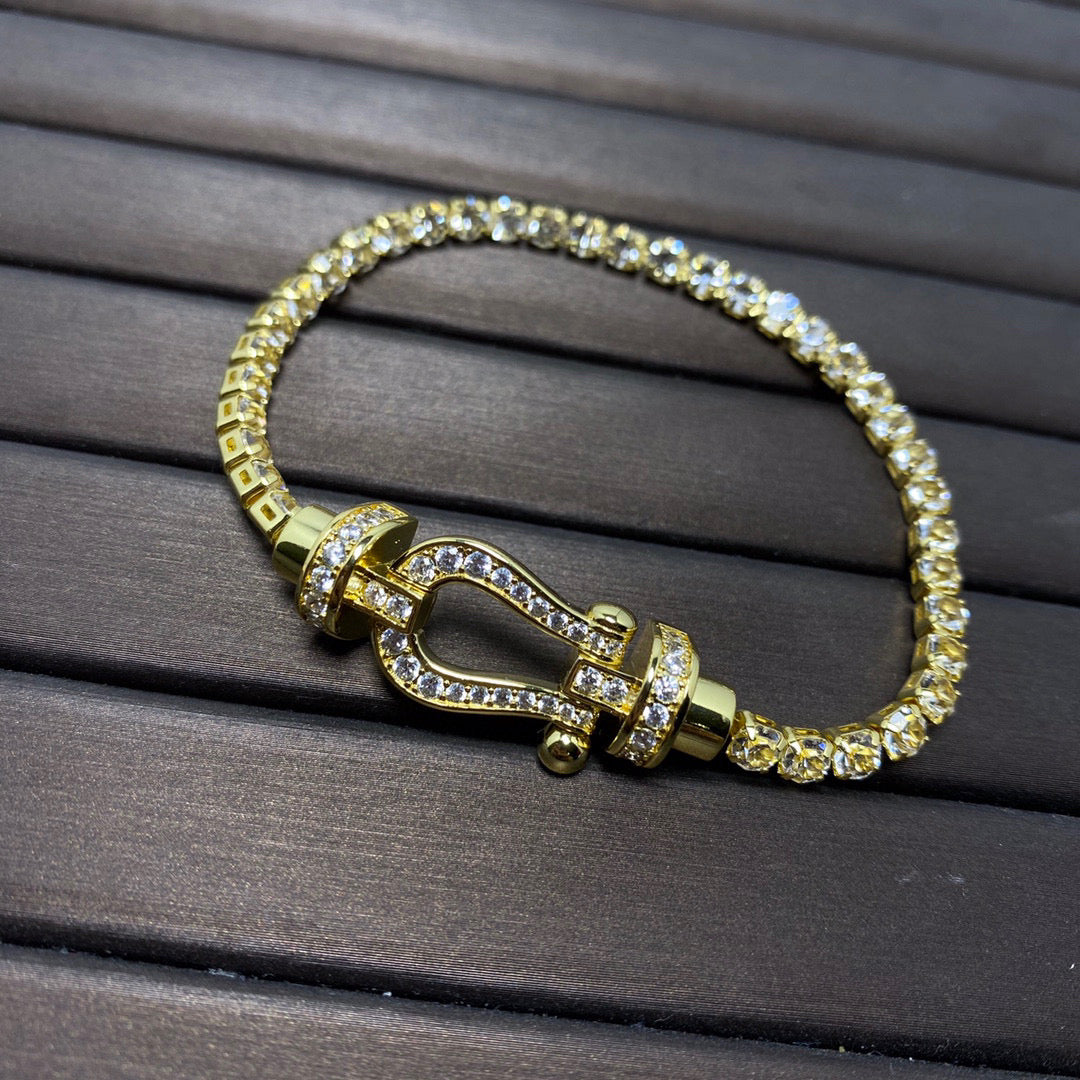 [Lumi Jewels]FORCE  LARGE HORSESHOE FULL DIAMOND TENNIS BRACELET