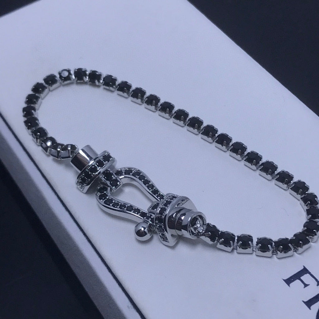 [Lumi Jewels]FORCE  LARGE HORSESHOE FULL DIAMOND TENNIS BRACELET