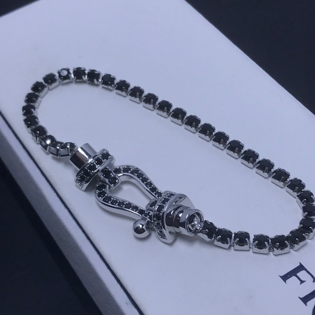[Lumi Jewels]FORCE  LARGE HORSESHOE FULL DIAMOND TENNIS BRACELET