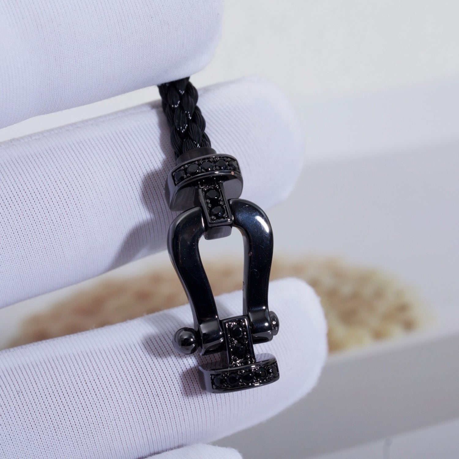 [Lumi Jewels]FORCE LARGE SERIES HORSESHOE BLACK SAMURAI BRACELET