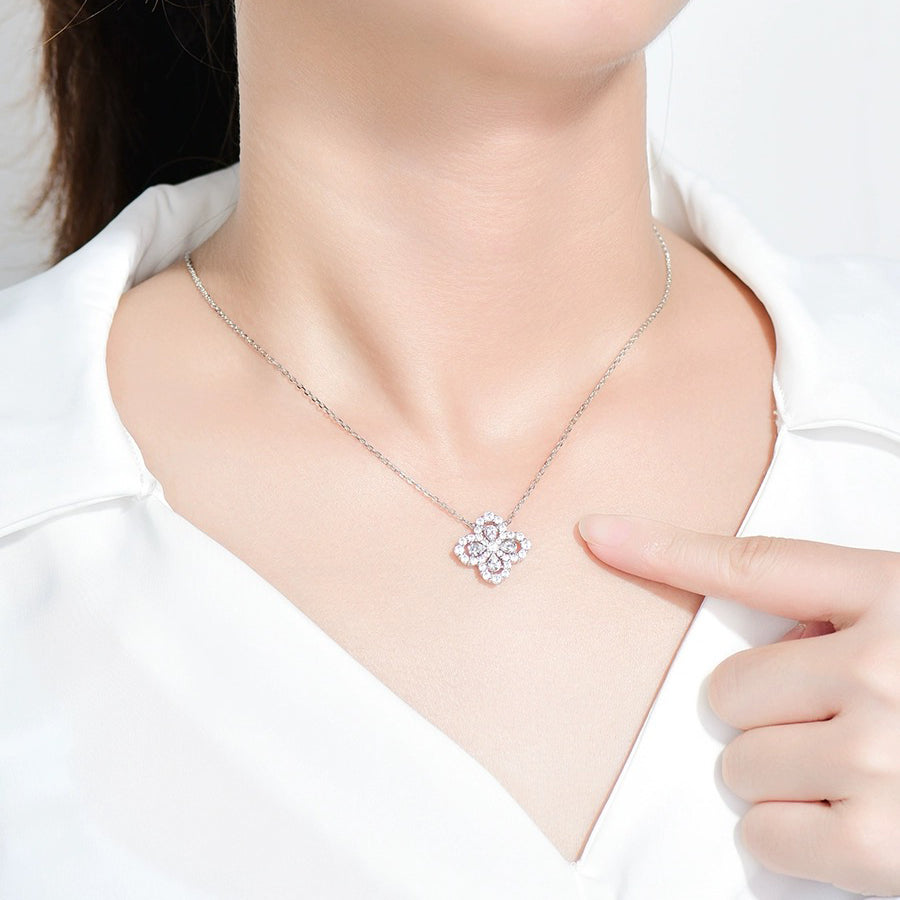 [Lumi Jewels]LOOP NECKLACE FULL MOTIF DIAMOND 16MM MULTIPLE COLORS