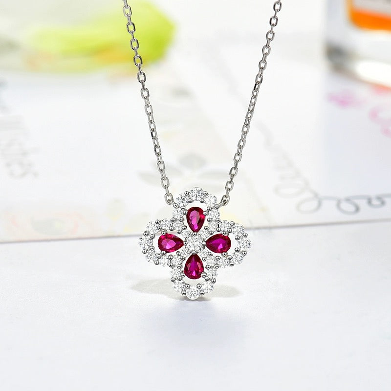 [Lumi Jewels]LOOP NECKLACE FULL MOTIF DIAMOND 16MM MULTIPLE COLORS