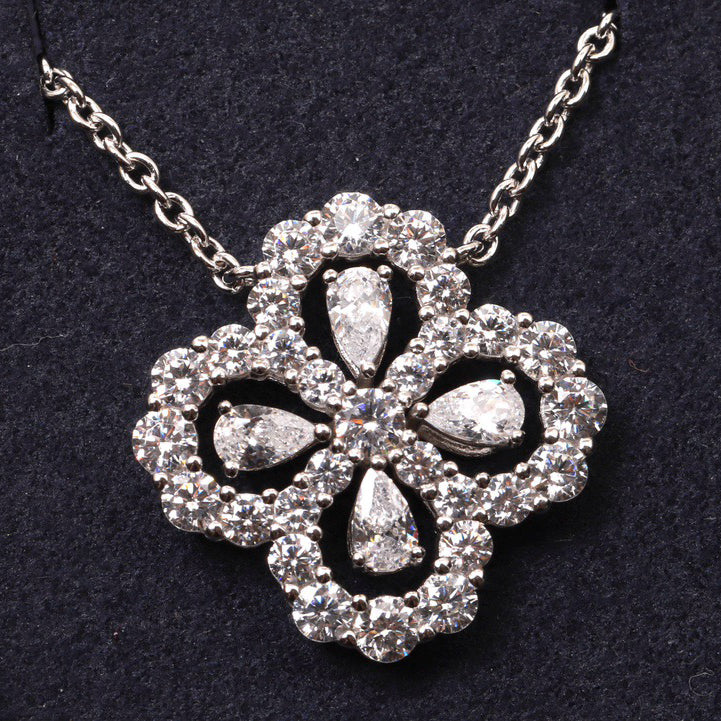 [Lumi Jewels]LOOP NECKLACE FULL MOTIF DIAMOND 16MM MULTIPLE COLORS