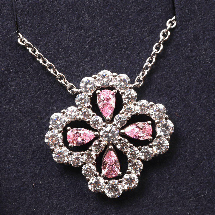 [Lumi Jewels]LOOP NECKLACE FULL MOTIF DIAMOND 16MM MULTIPLE COLORS