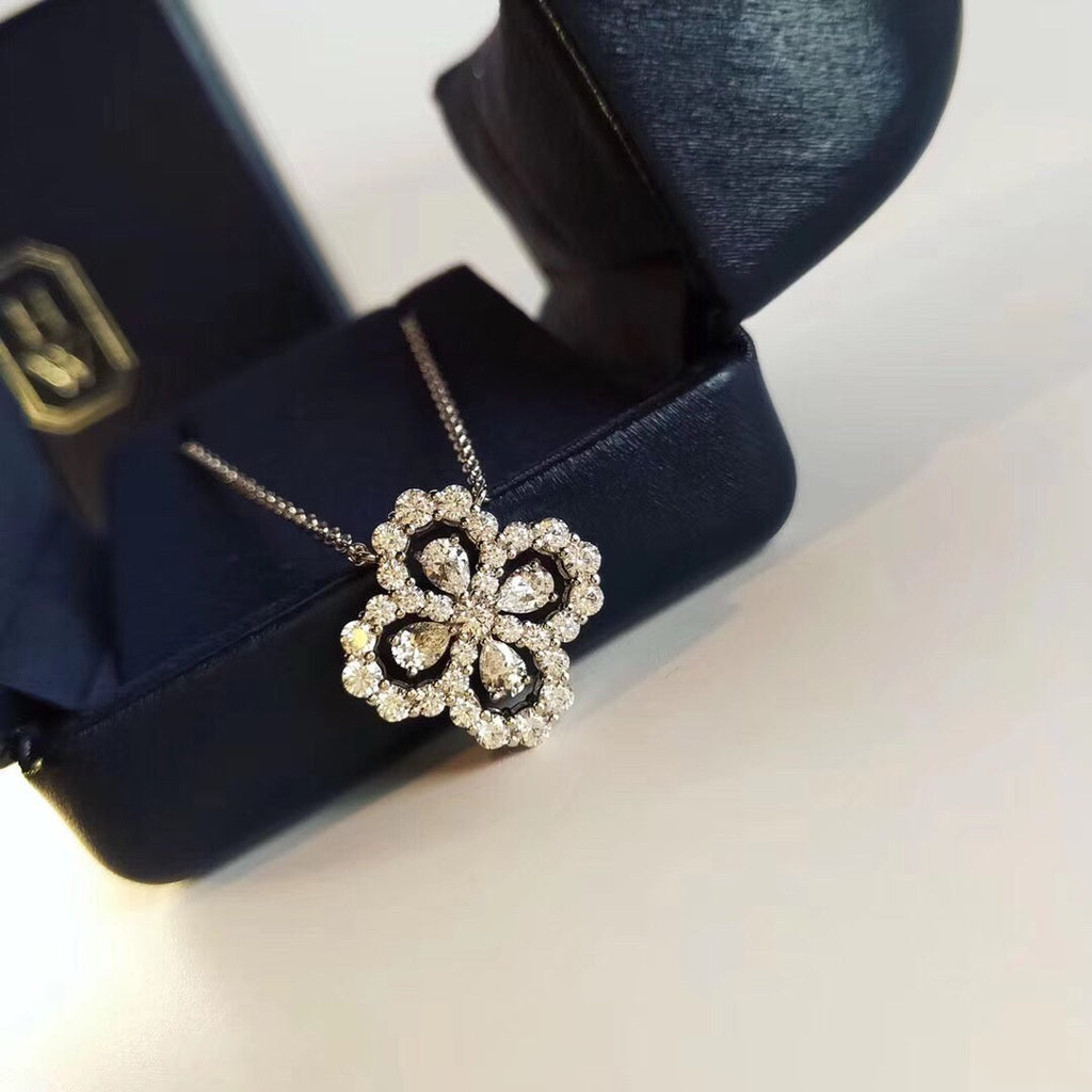 [Lumi Jewels]LOOP NECKLACE FULL MOTIF DIAMOND 16MM MULTIPLE COLORS