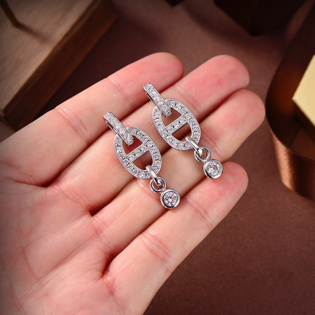 [Lumi Jewels]HM CHAINE DIAMOND EARRINGS
