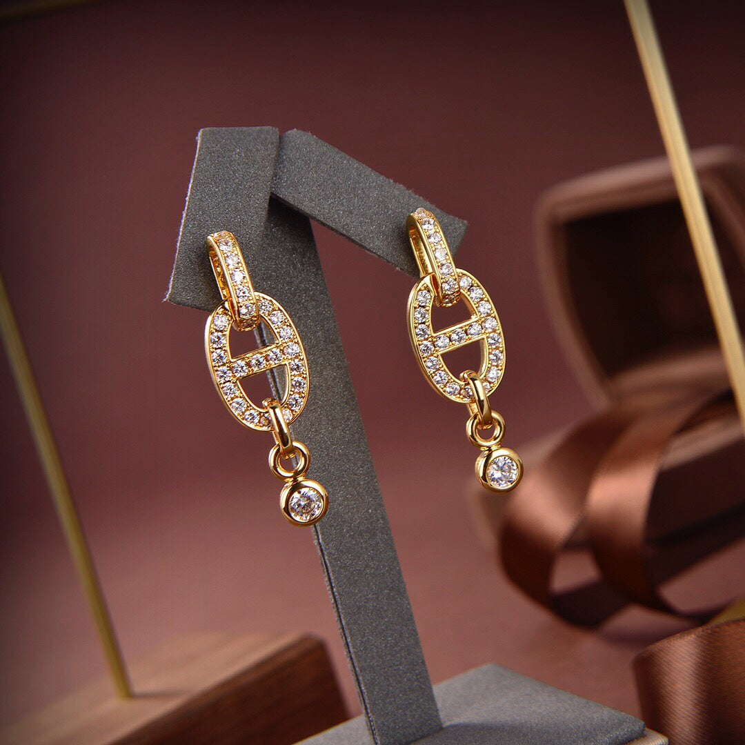 [Lumi Jewels]HM CHAINE DIAMOND EARRINGS