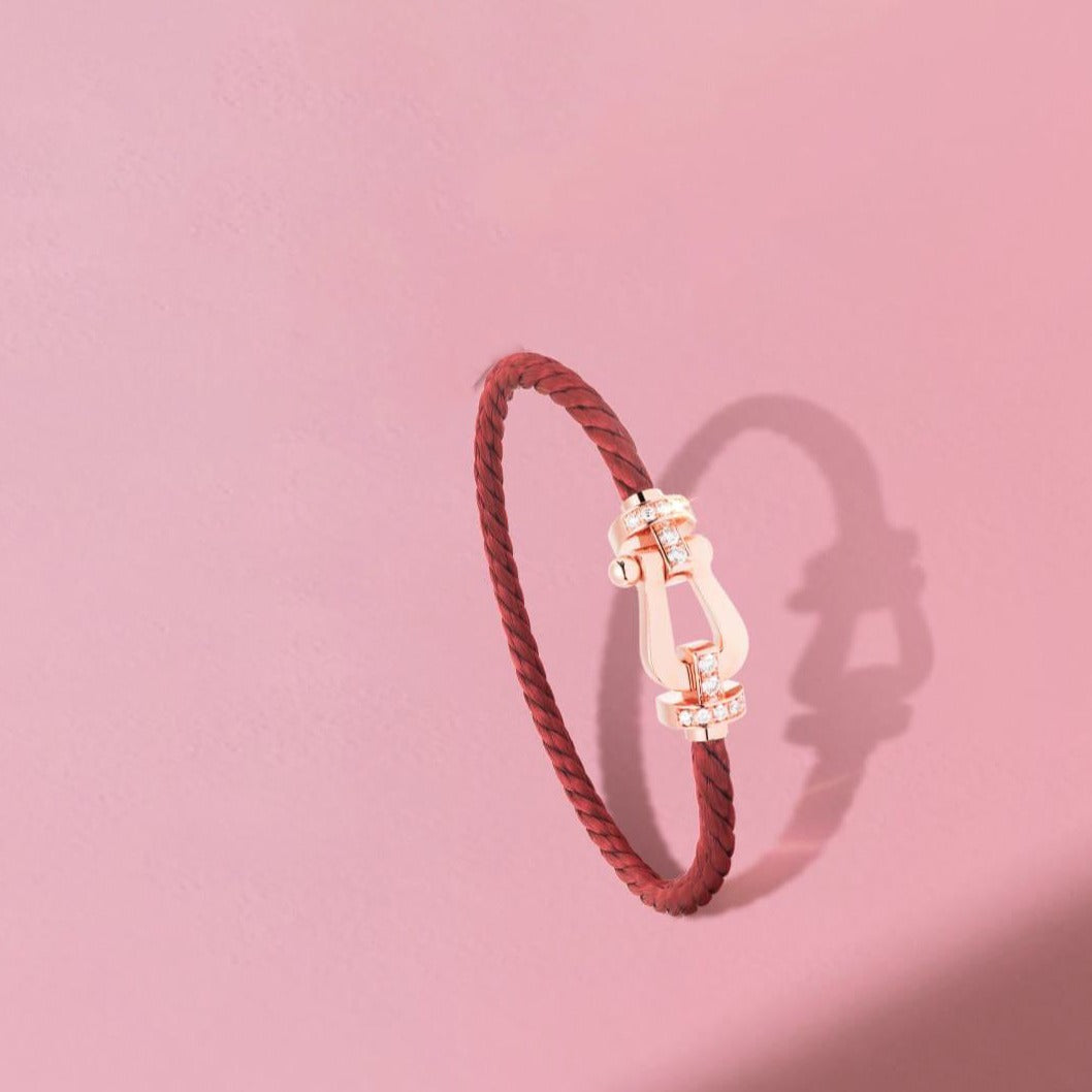 [Lumi Jewels]FORCE 10 HALF DIAMOND PINK GOLD RED CORDERI LARGE AND MEDIUM MODEL
