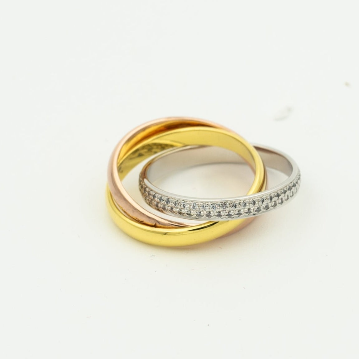 [Lumi Jewels]TRINITY RING GOLD PINK GOLD SILVER DIAMONDS