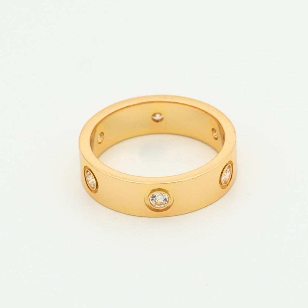 [Lumi Jewels]LOVE RING 5.5MM 6 DIAMONDS PINK GOLD
