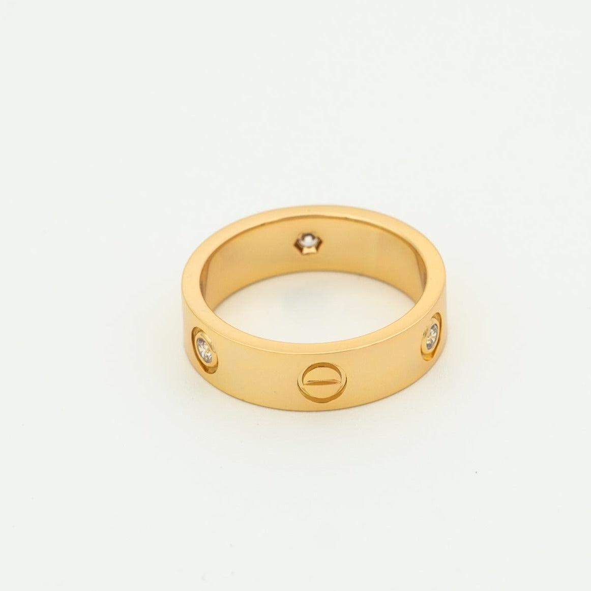 [Lumi Jewels]LOVE RING 5.5MM 3 DIAMONDS PINK GOLD