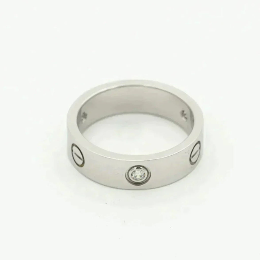 [Lumi Jewels]LOVE RING 5.5MM 3 DIAMONDS SILVER