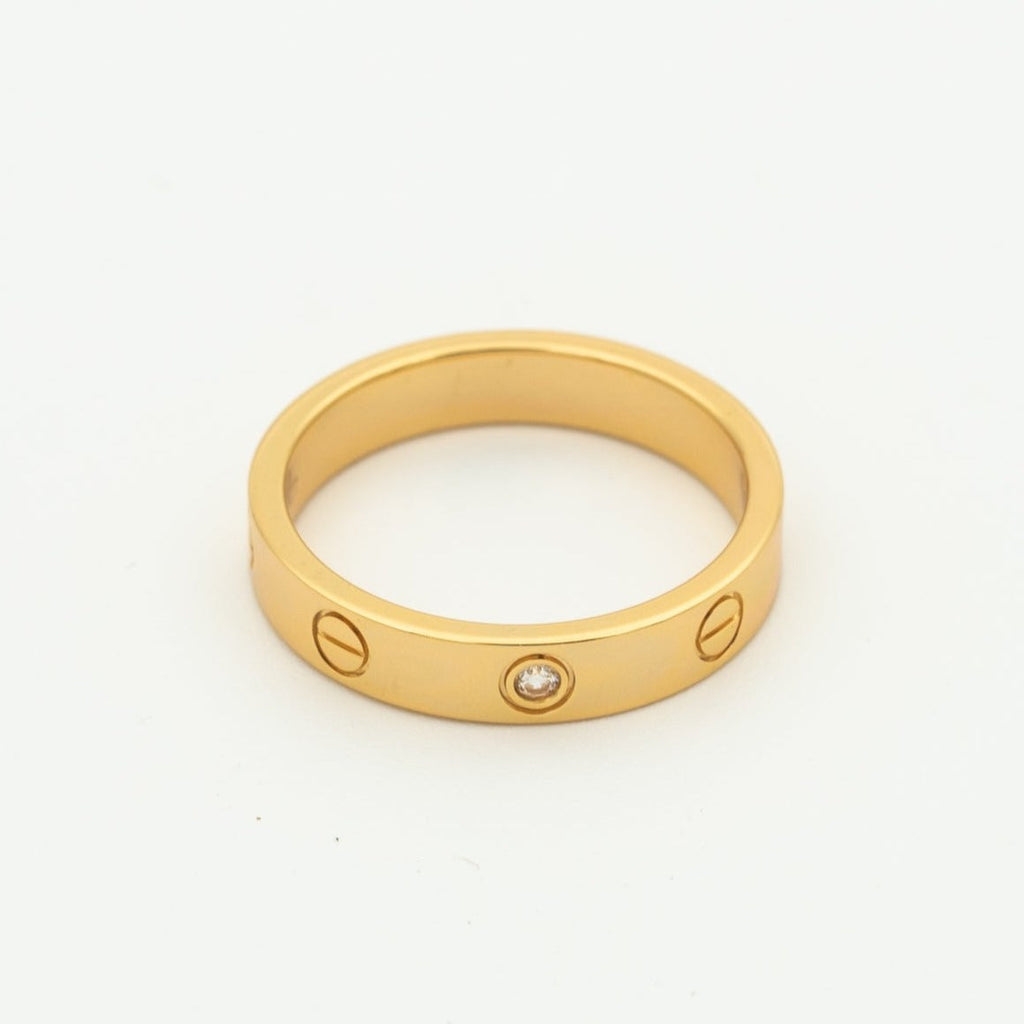 [Lumi Jewels]LOVE RING 4MM 1 DIAMOND PINK GOLD
