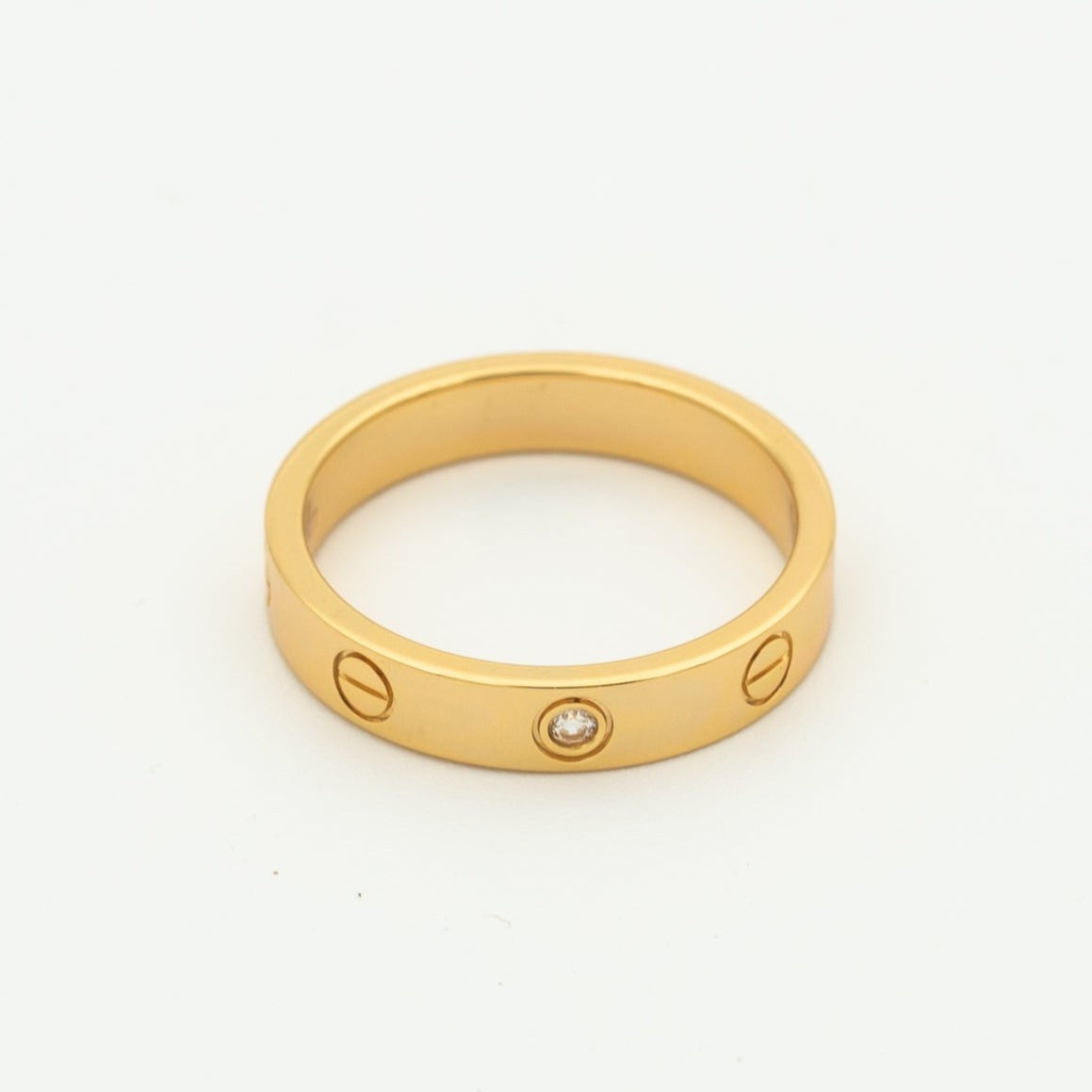 [Lumi Jewels]LOVE RING 4MM 1 DIAMOND PINK GOLD