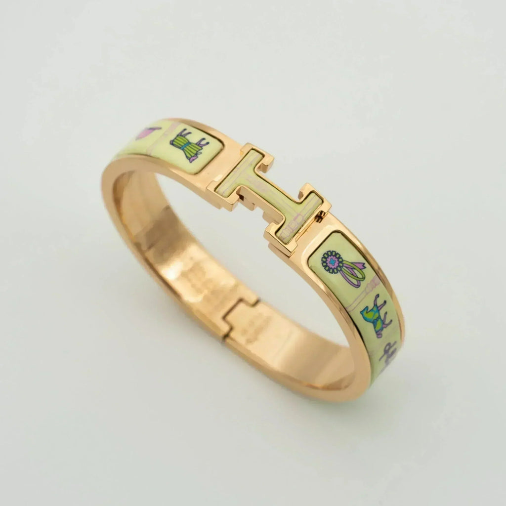 [Lumi Jewels]H PINK GOLD BRACELET CREAM CERAMIC