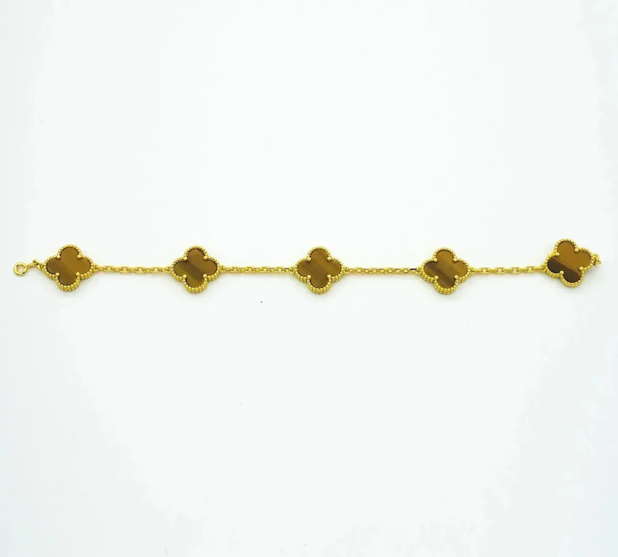 [Lumi Jewels] CLOVER 5 MOTIFS TIGER EYE BRACELET COLLECTION