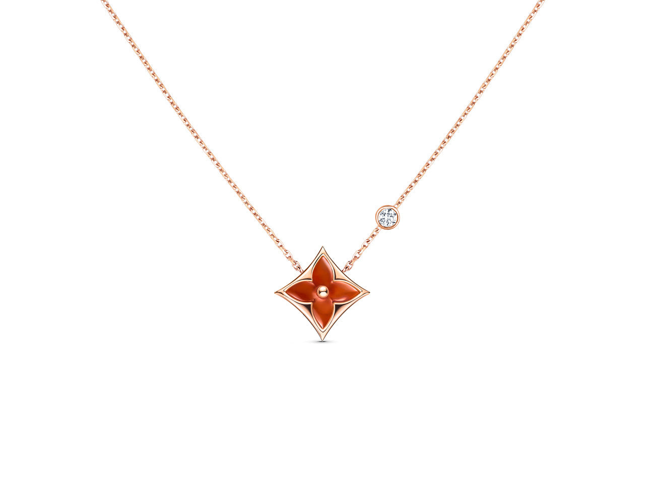 [Lumi Jewels]STAR NECKLACE PINK GOLD 1 DIAMOND