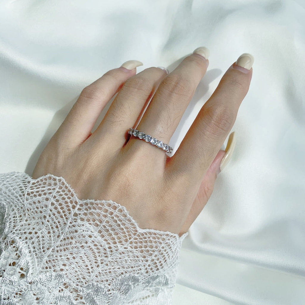 [Lumi Jewels]Sparkling Round Cut Tennis Ring
