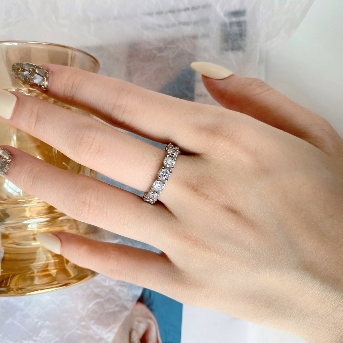[Lumi Jewels]Eternity Round Cut Tennis Ring