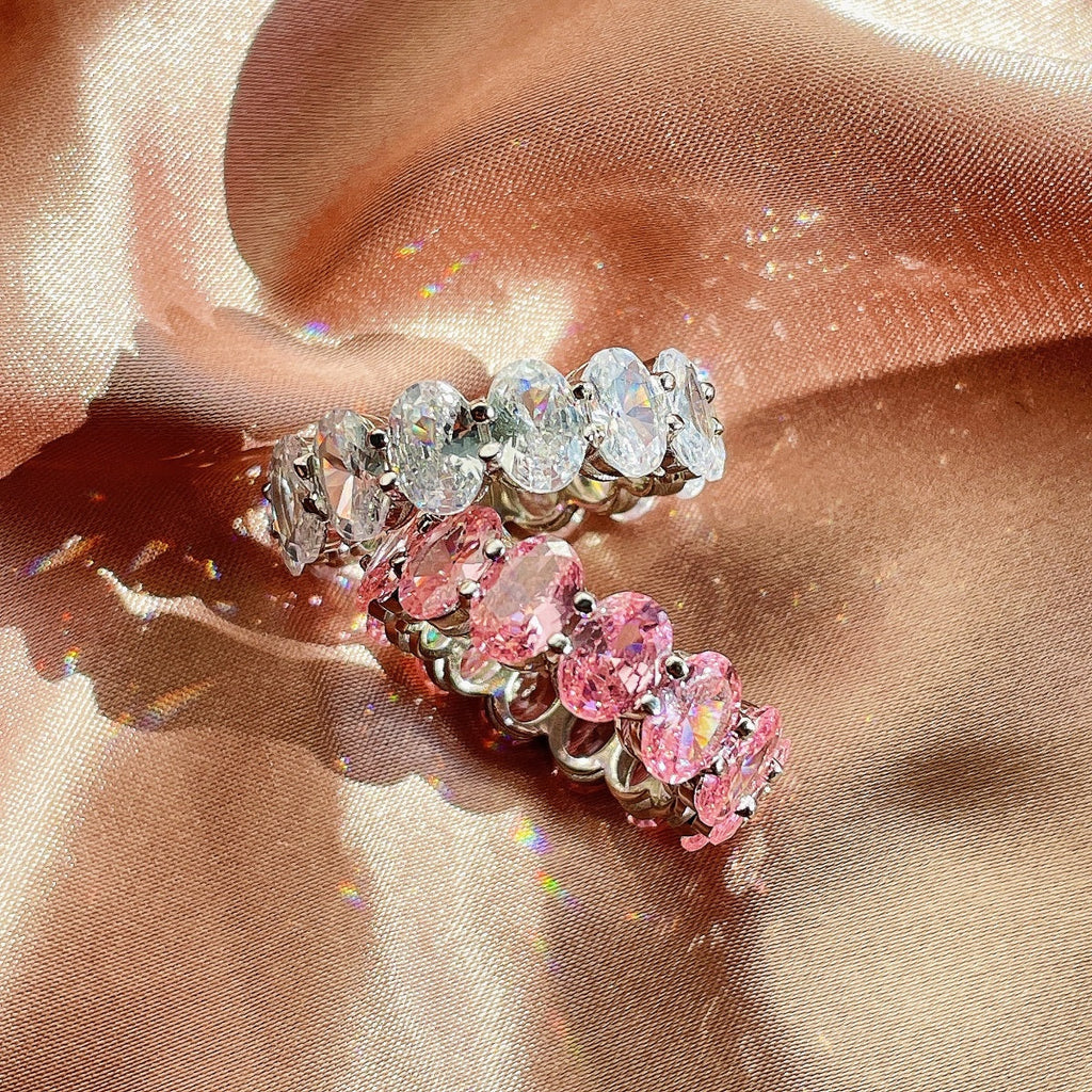 [Lumi Jewels]Dainty Elongated Cushion Cut Tennis Ring