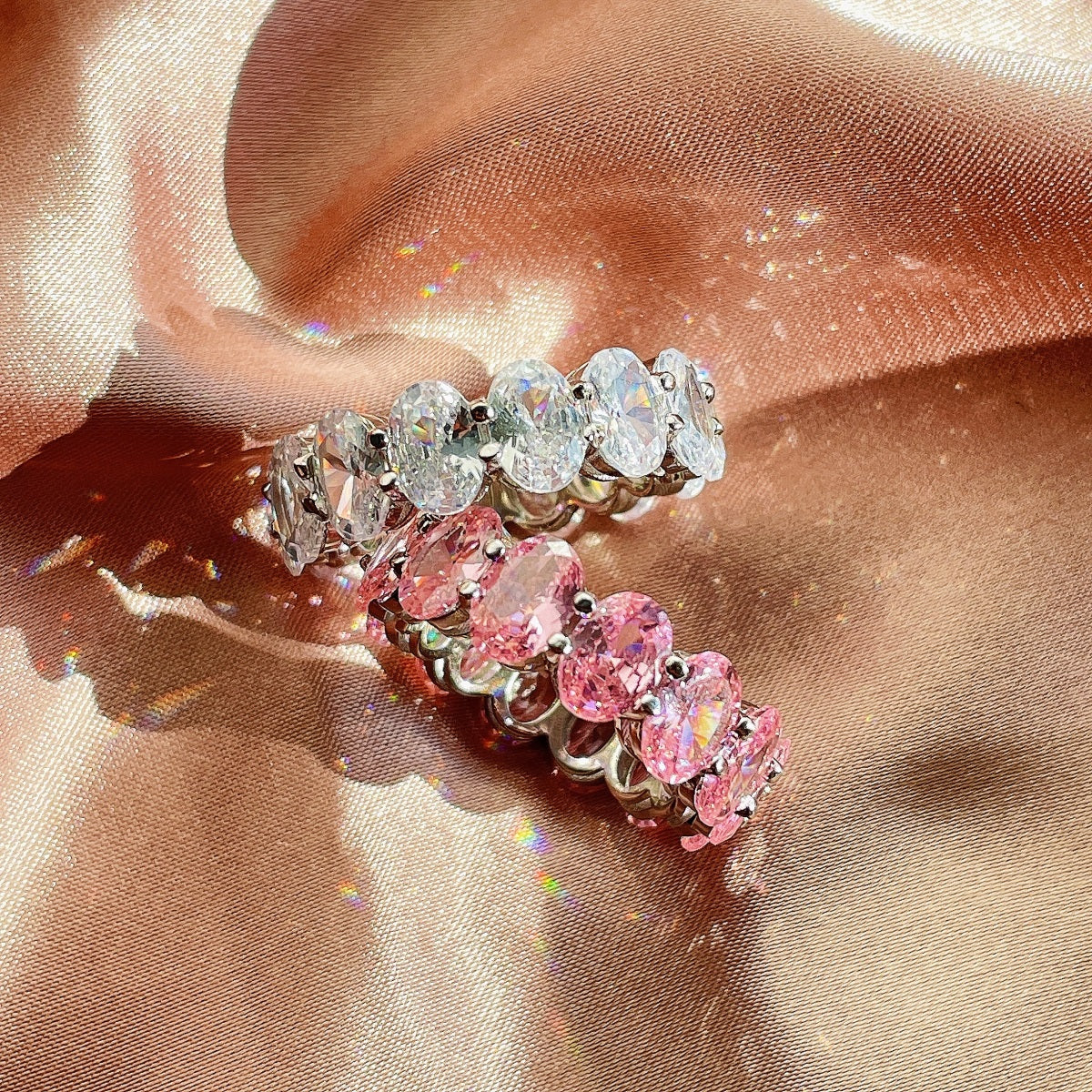 [Lumi Jewels]Dainty Elongated Cushion Cut Tennis Ring